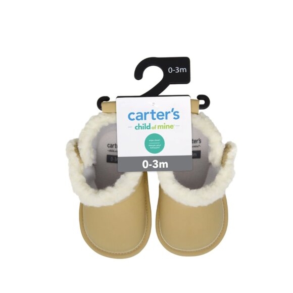 Carter's Child of Mine, Infant Girl Brown Fur Winter Boot, Size 0-3 Months - Picture 1 of 7